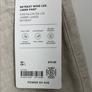 Athleta Retreat Wide Leg Linen Pant - Beige